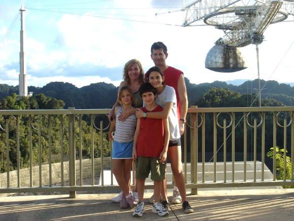 Family picture at Arecibo Observatory, Puerto Rico