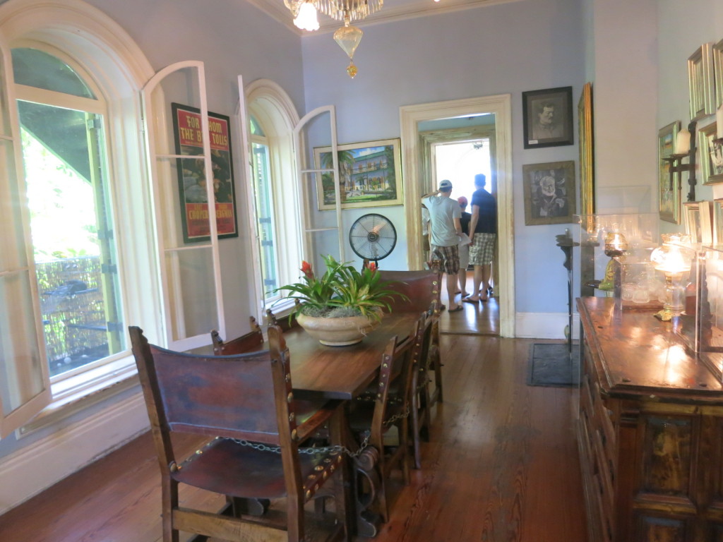 Ernest Hemingway's Dining Room inside his Key West house 