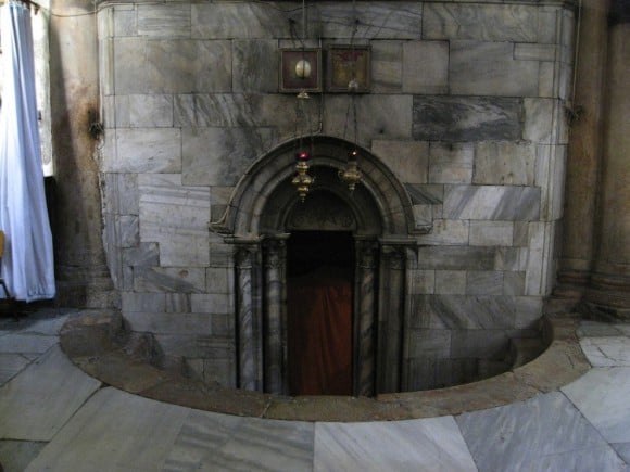 The entrance of the Grotto of the Nativity.