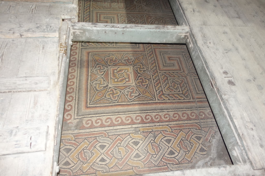 Floor Mosaics behind trap doors in the Church of Nativity