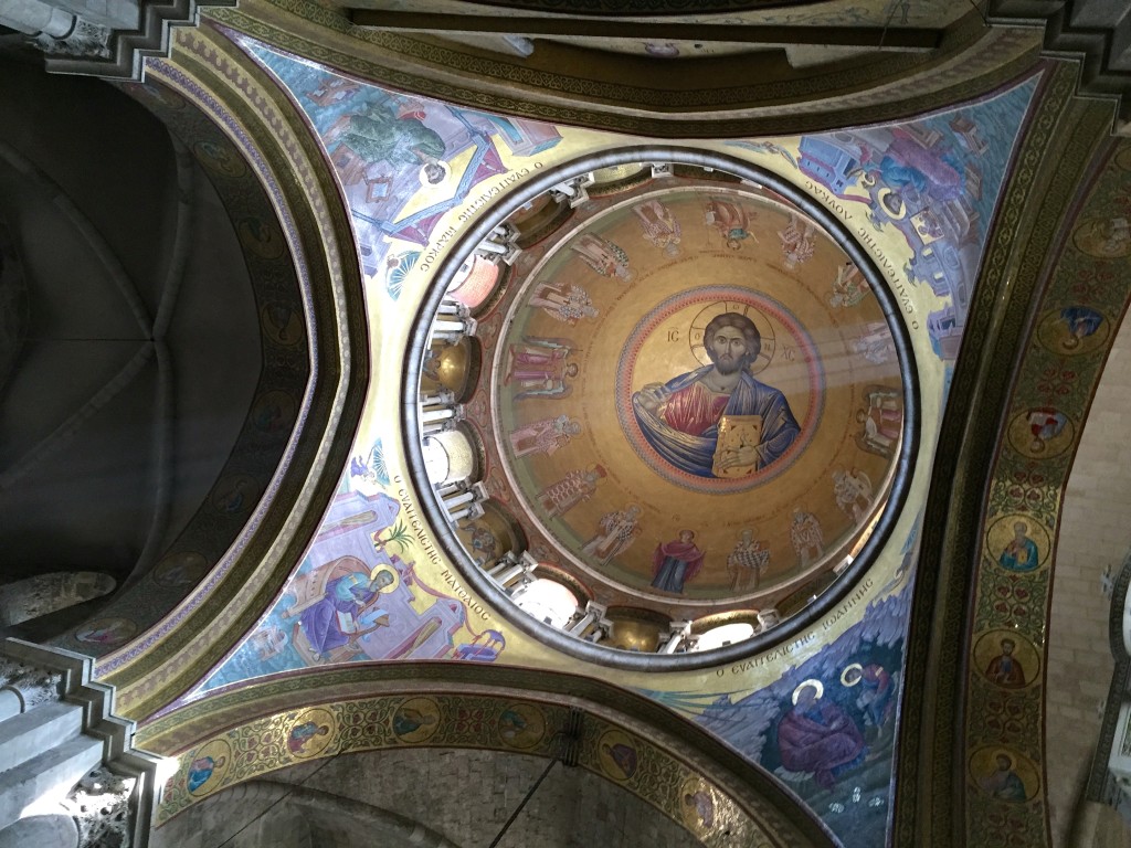 The Greek Orthodox, Katholikon mosaic ceiling in the Church of the Holy Sepulchre