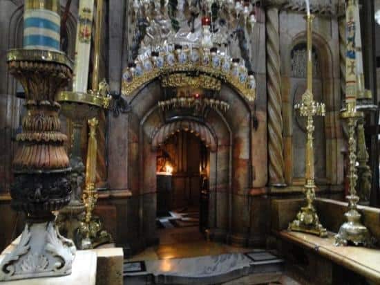 Entrance to the edicule, which contains the tomb of Christ  