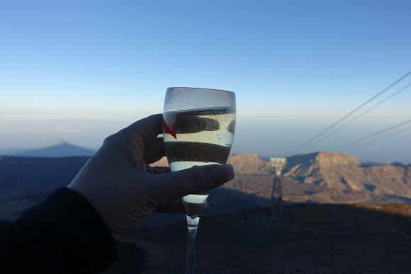 A toast of Champagne from up top of Mount Teide
