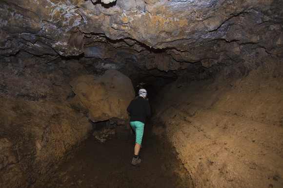 Inside Europe's largest lava cave (Cueva del Viento) in Icod de Vinos