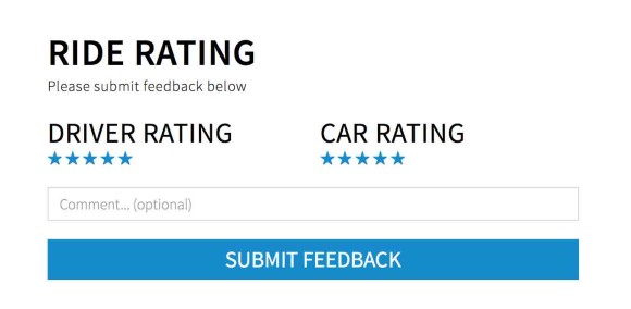 Blacklane Ride Rating Screen