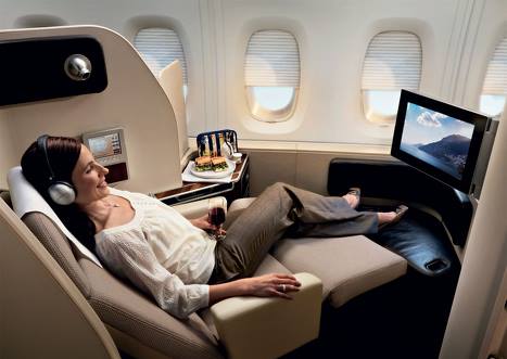 The comforts of First Class travel (Image Source: Ultimate Class Airfares)
