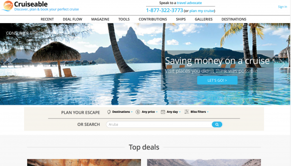 Cruiseable Home Page (Photo by Cruiseable) 