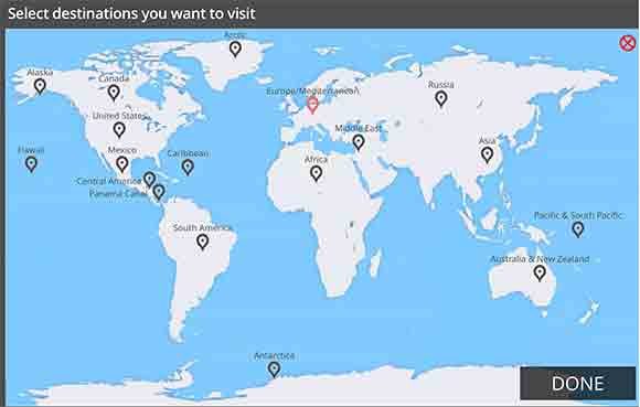 Cruiseable Destination Map (Photo by Cruiseable)