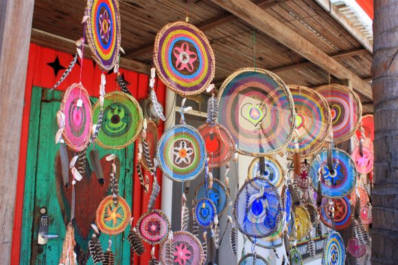 Dreamcatchers being sold by local artist in the town of Sayulita 