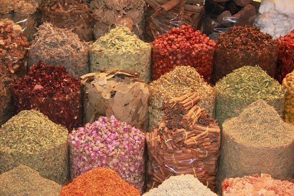 Several selection of spices to the Spice Souk 