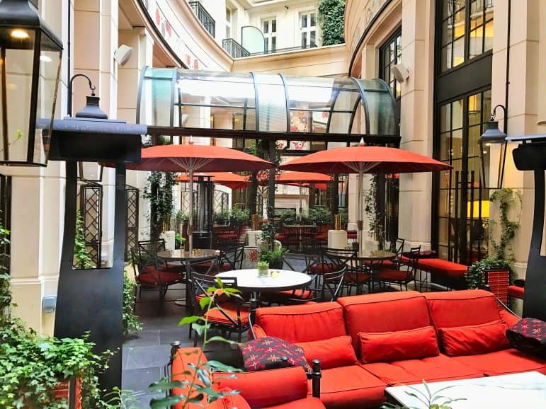 The Garden Lounge outdoor seating area - Corinthia Hotel London