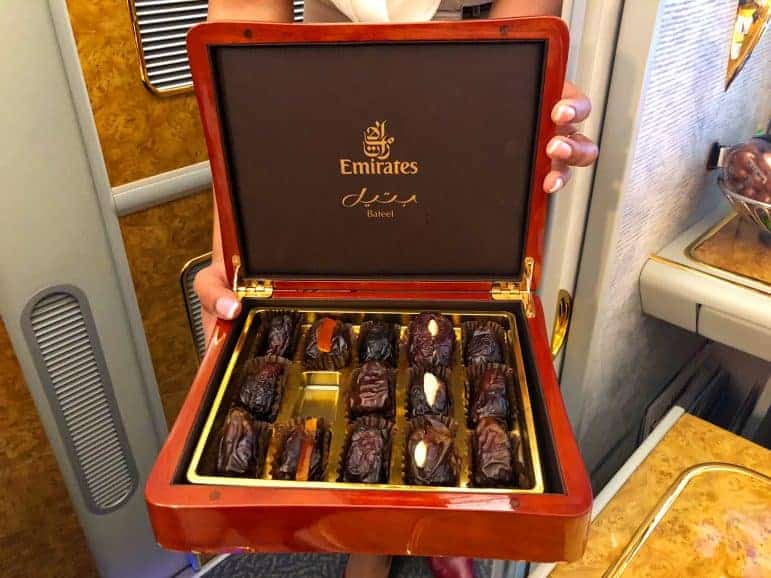 Dates served on Emirates First Class