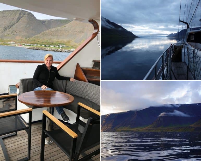 Sundeck Area onboard the M/S Panorama and the view of Iceland