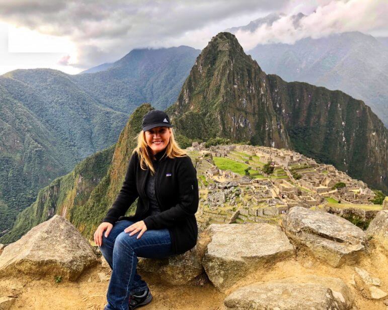 Hiking up to Machu Picchu