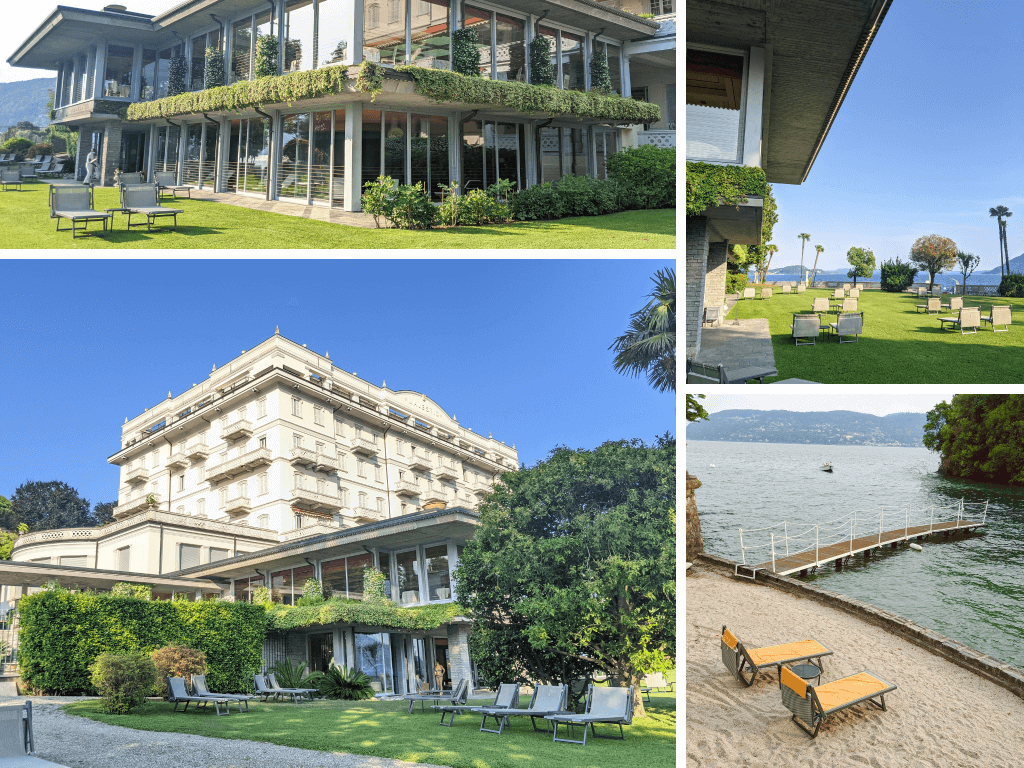 Gardens to relax at Gran Hotel Majestic while overlooking Lake Maggiore